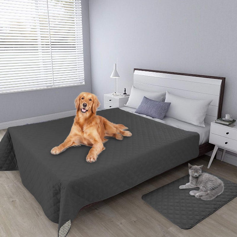 Easy-Going 100% Waterproof Dog Bed Cover, Non-Slip Pet Blanket for Furniture, Washable Couch Cover, Repleasement Sofa Cover (86X82 in,Dark Gray) - Image 2